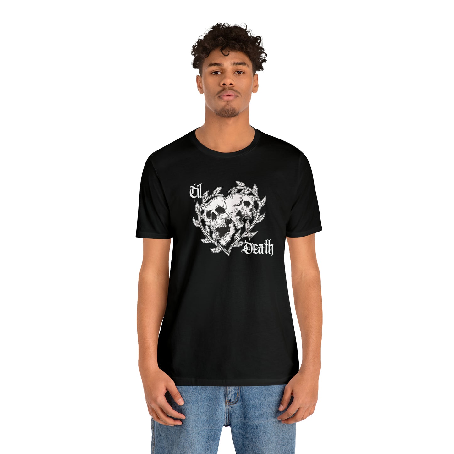 Til Death Skulls T-shirt, Goth Love Skulls and Vines Shirt