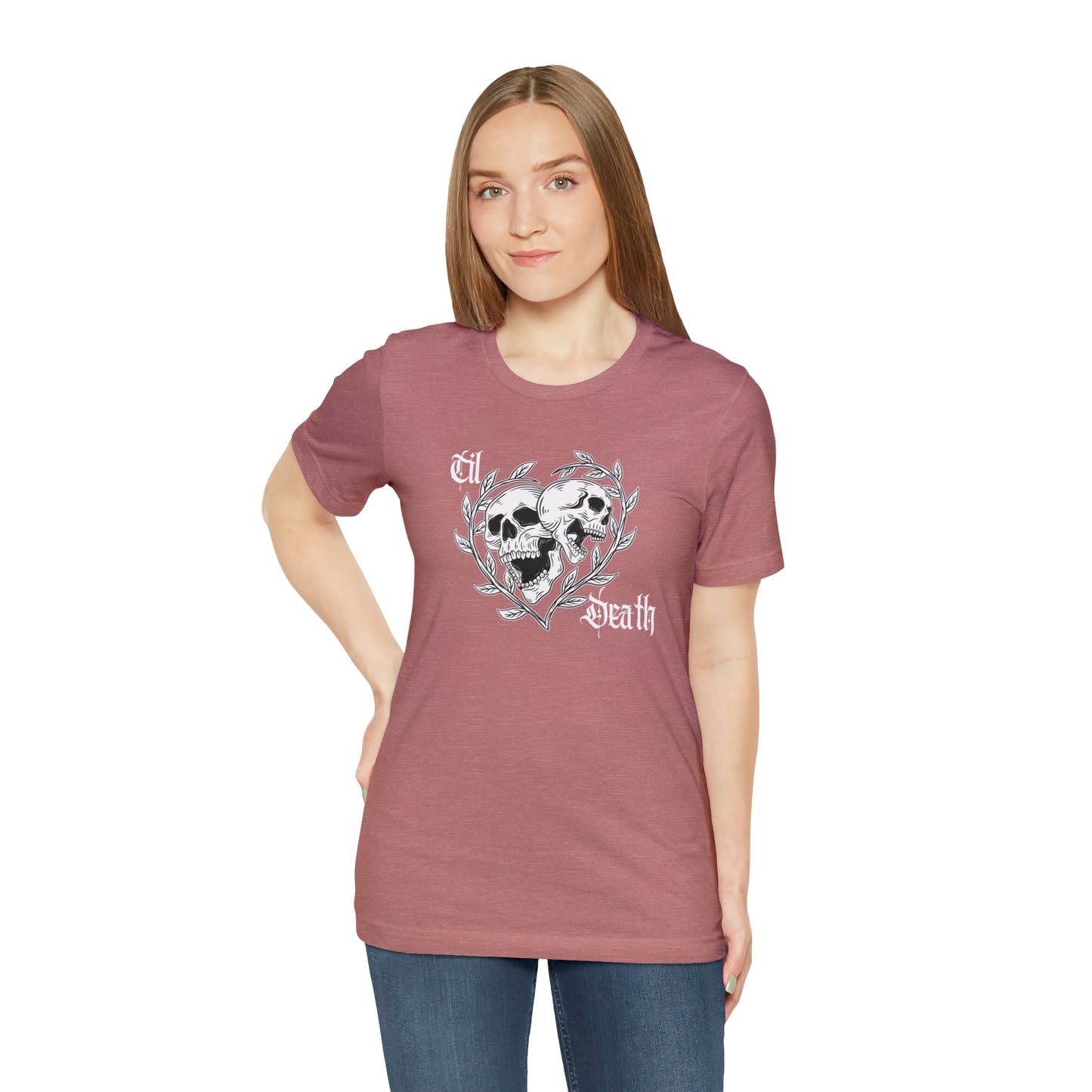 Til Death Skulls T-shirt, Goth Love Skulls and Vines Shirt