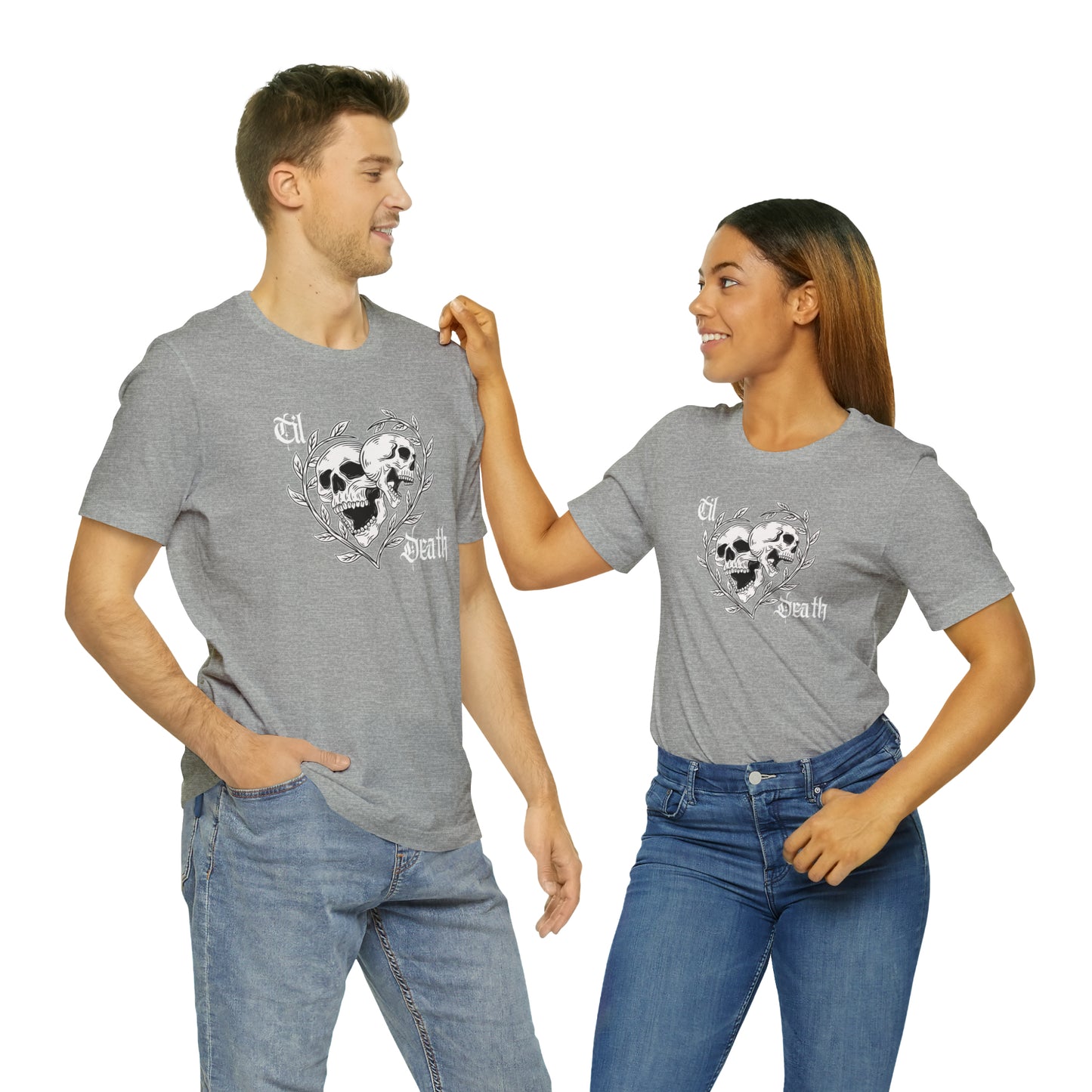 Til Death Skulls T-shirt, Goth Love Skulls and Vines Shirt