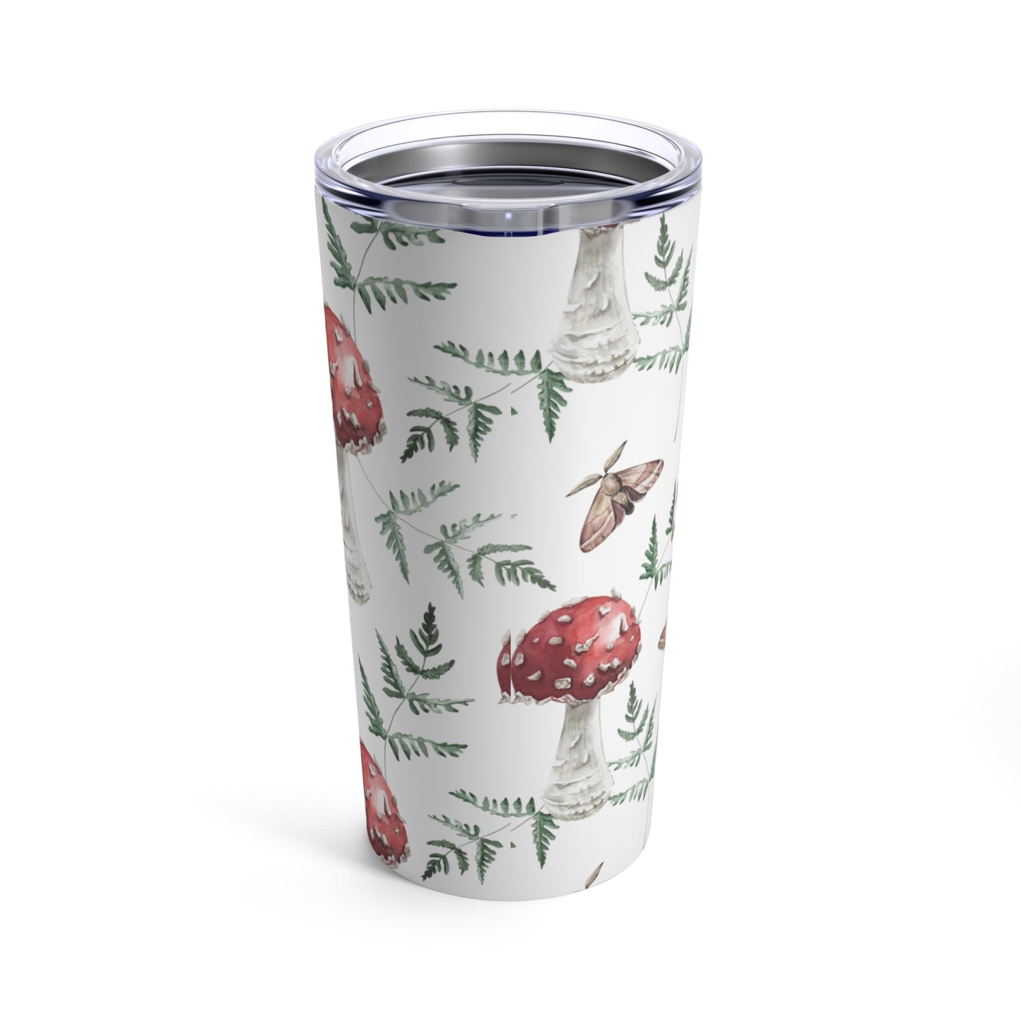 Toadstool Tumbler, 20oz Insulated Mushroom Travel Mug, Stainless Steel, Woodland Cup