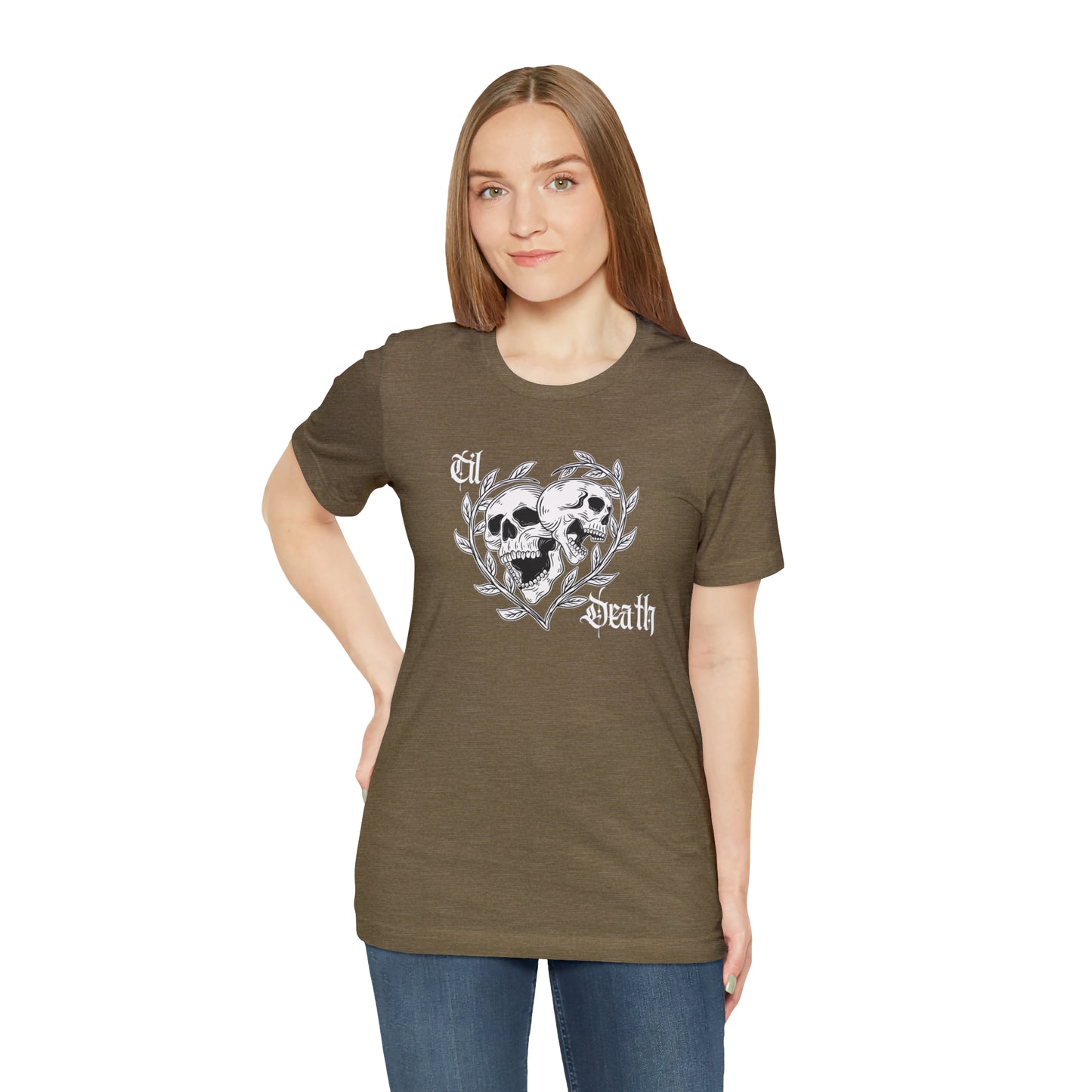 Til Death Skulls T-shirt, Goth Love Skulls and Vines Shirt