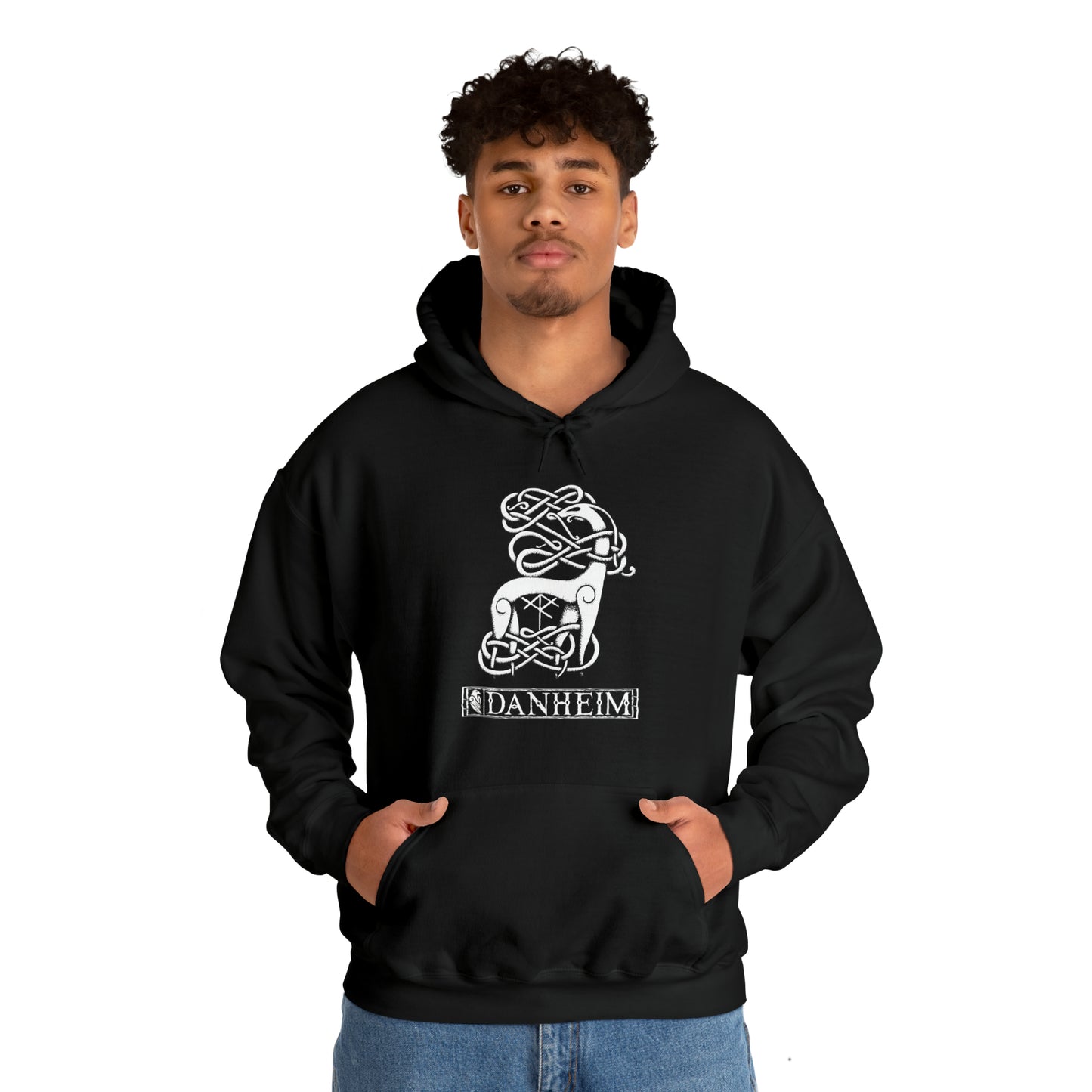 Danheim Stag Knotwork Unisex Hoodie, Heavy Blend Hooded Sweatshirt