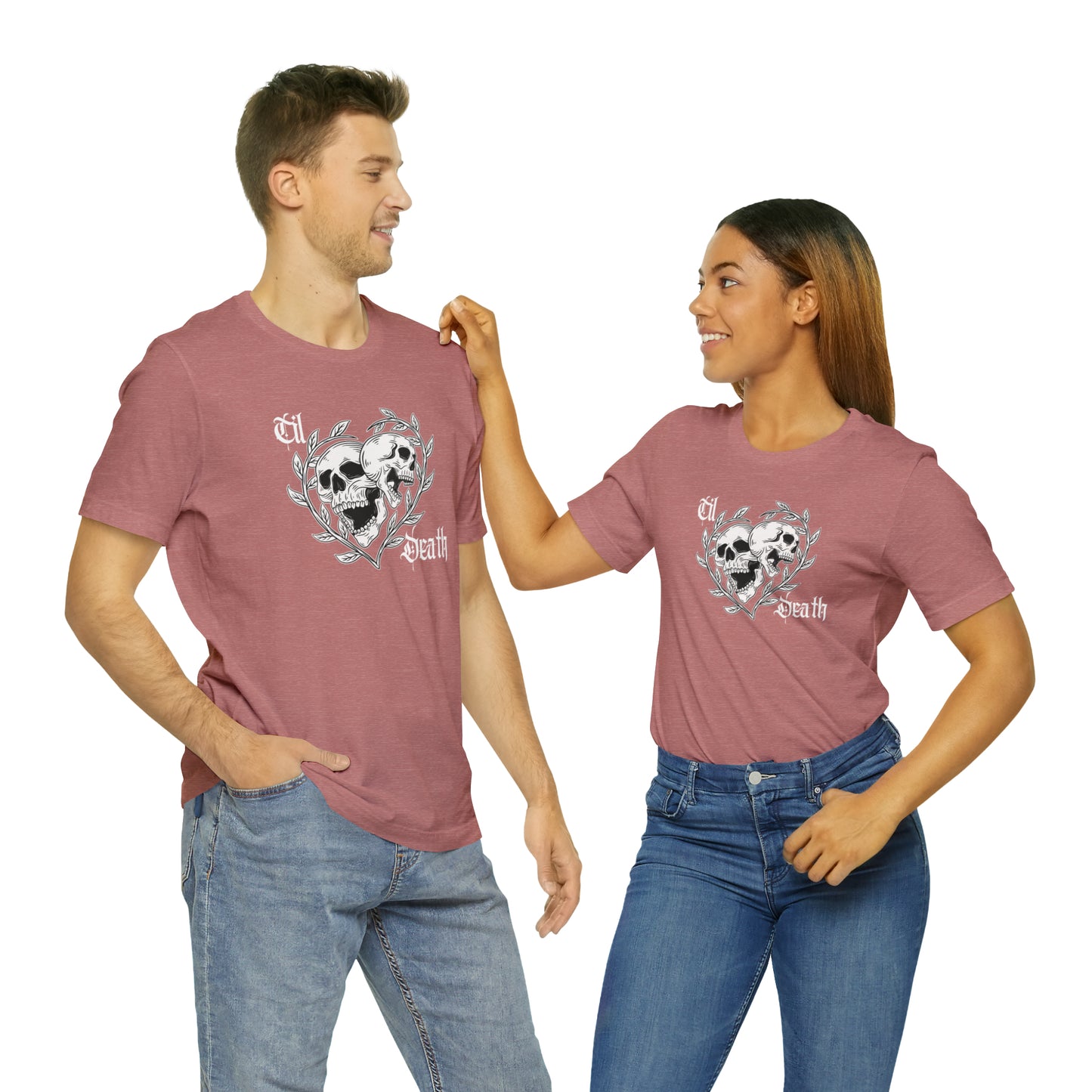 Til Death Skulls T-shirt, Goth Love Skulls and Vines Shirt