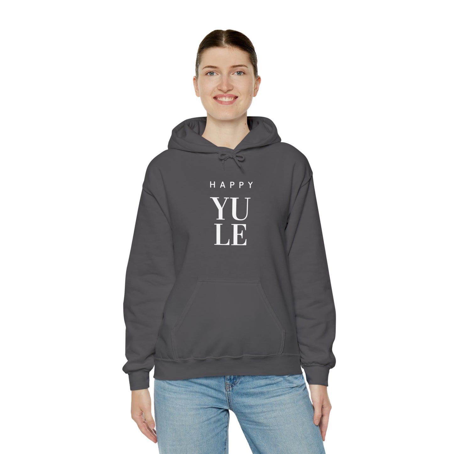 Happy Yule Hoodie, Pagan Holiday Heavy Blend Hooded Sweatshirt