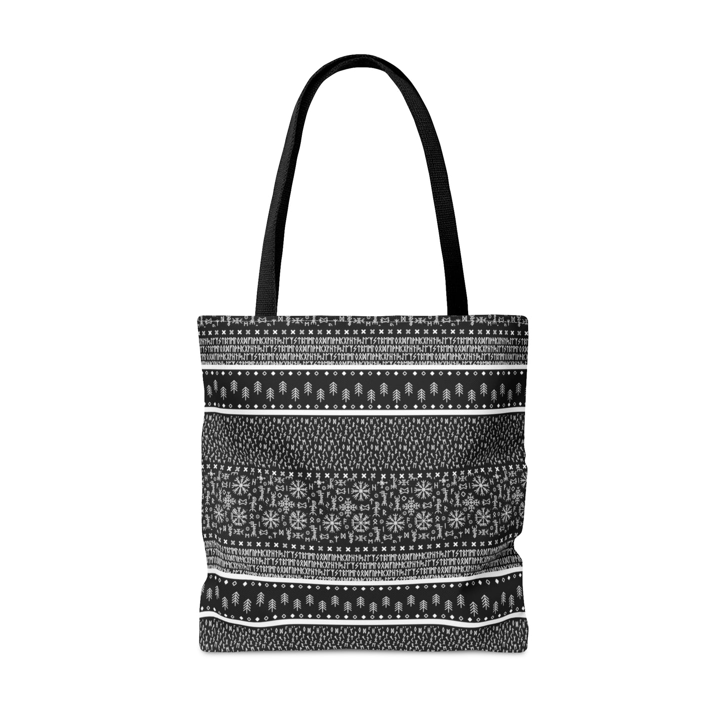 Norse Pagan Pattern Tote, Magical Symbols Bag, Sigils, Runes, Trees Tote Bag