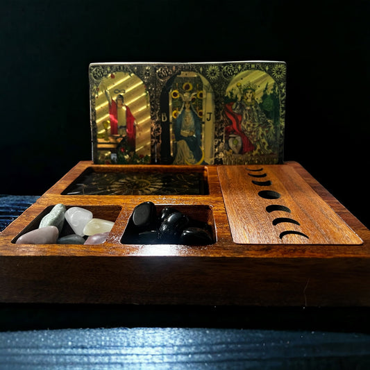 Black and Gold Tarot Box Set, Rider-Waite Tarot Deck with Wooden Box