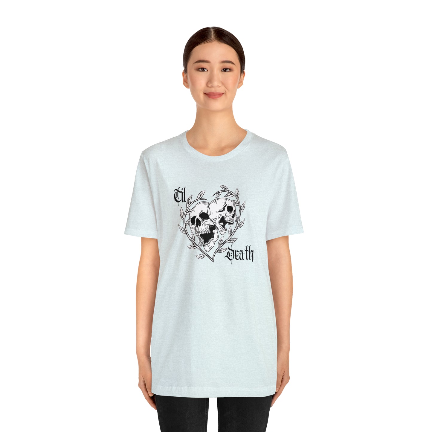 Til Death Skulls T-shirt, Goth Love Skulls and Vines Shirt