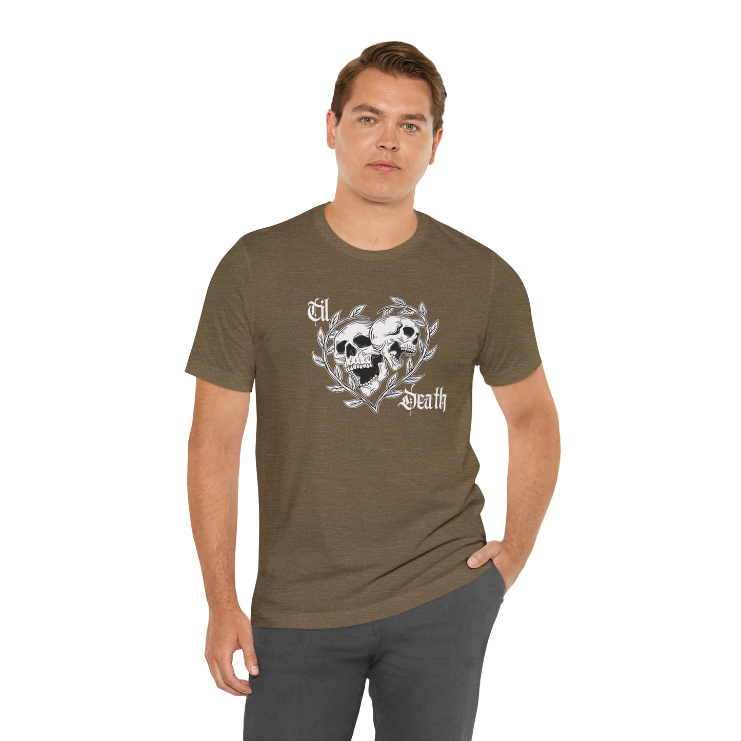 Til Death Skulls T-shirt, Goth Love Skulls and Vines Shirt