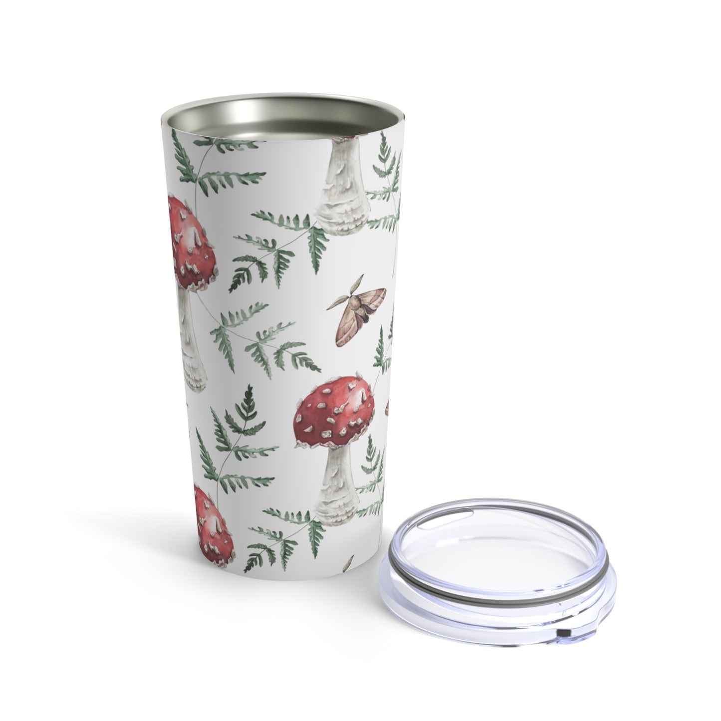 Toadstool Tumbler, 20oz Insulated Mushroom Travel Mug, Stainless Steel, Woodland Cup