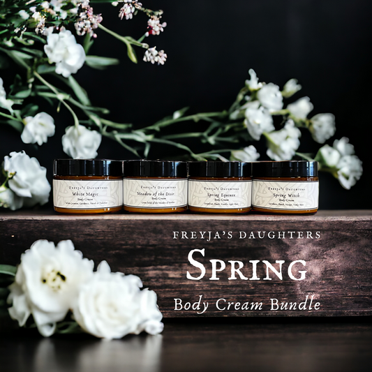 Spring Body Cream Bundle, The Spring Witch, White Magic, Spring Equinox, Meadow of the Disir Lotion Set