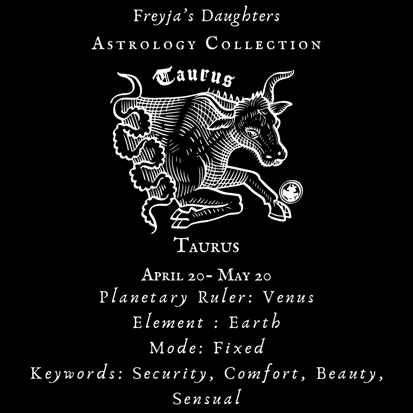 Taurus Perfume Oil, Astrology Collection