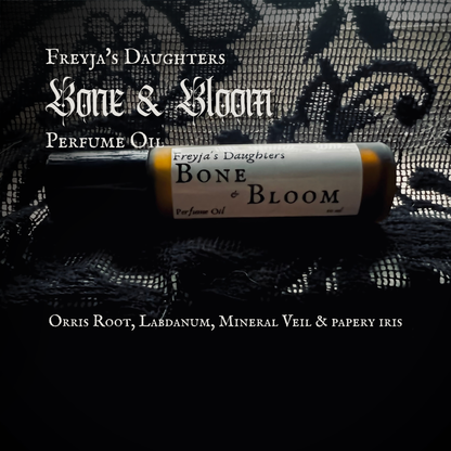Bone & Bloom Perfume; Memento Mori Collection, 10ml Perfume Oil: Orris, Labdanum, Mineral Veil