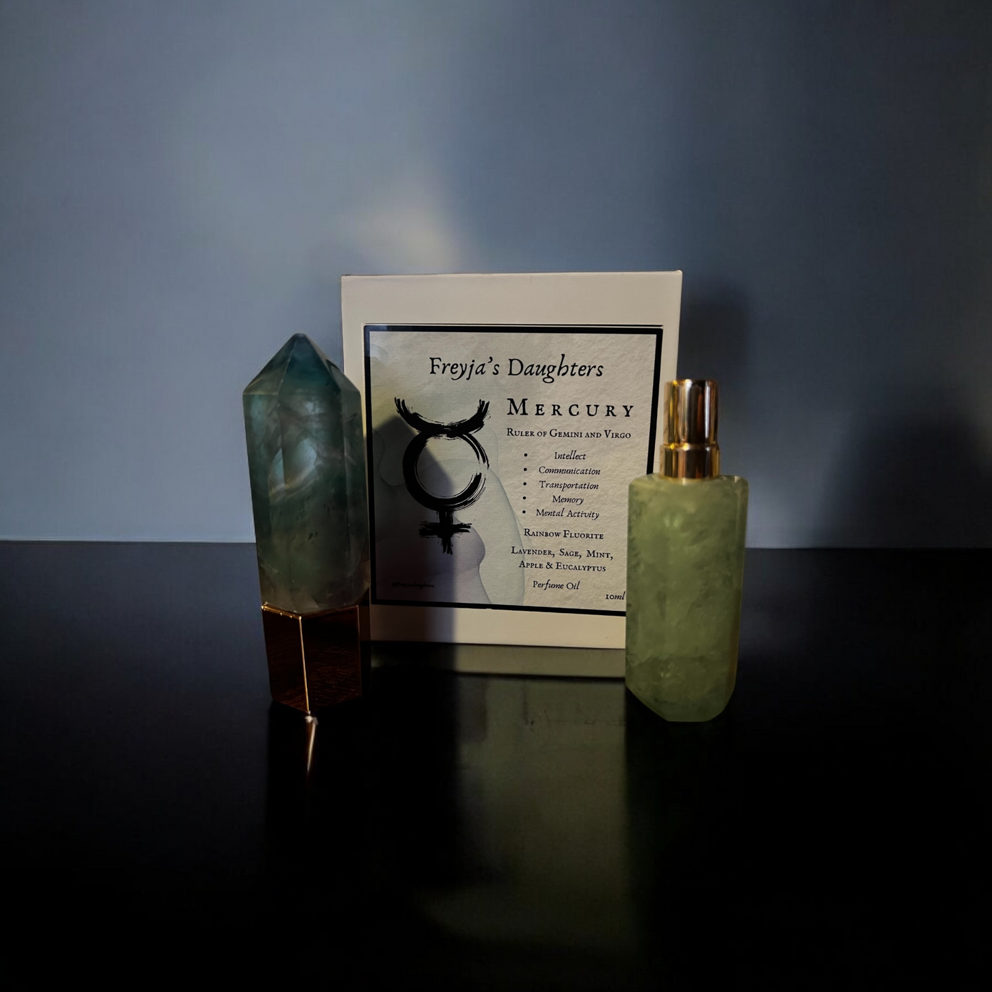 Mercury Rainbow Fluorite Perfume, Planetary Collection, Crystal Perfume