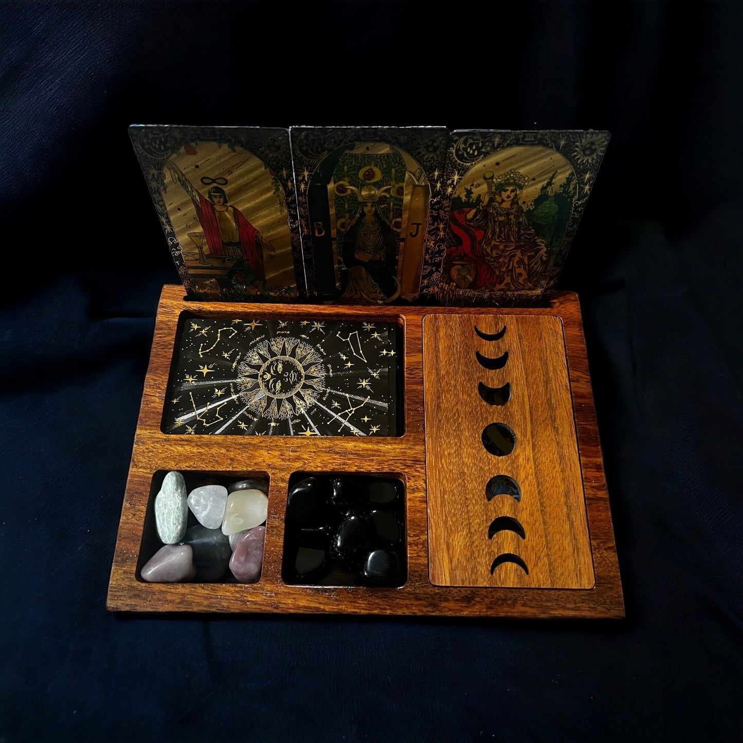 Black and Gold Tarot Box Set, Rider-Waite Tarot Deck with Wooden Box