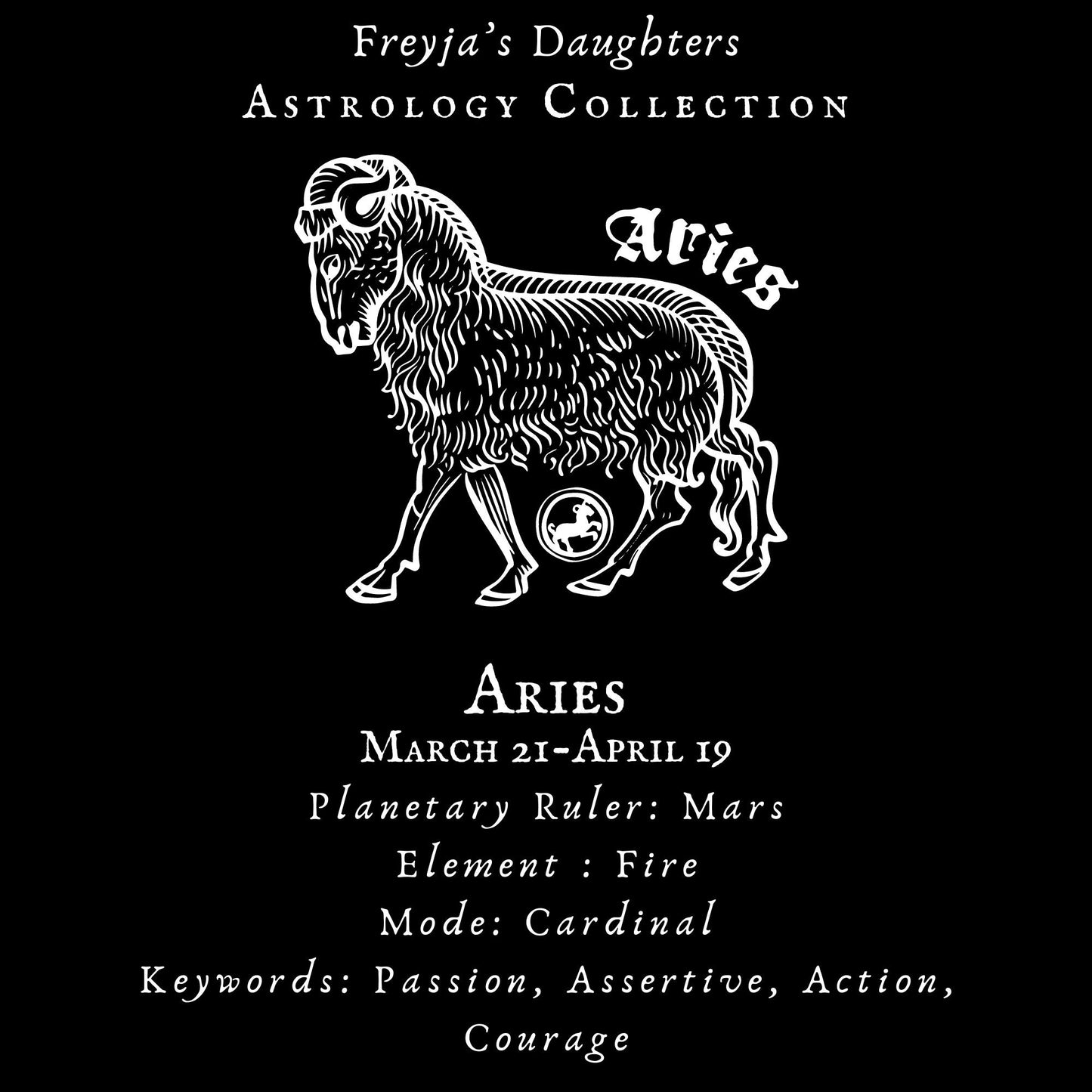 a black and white poster with a ram on it