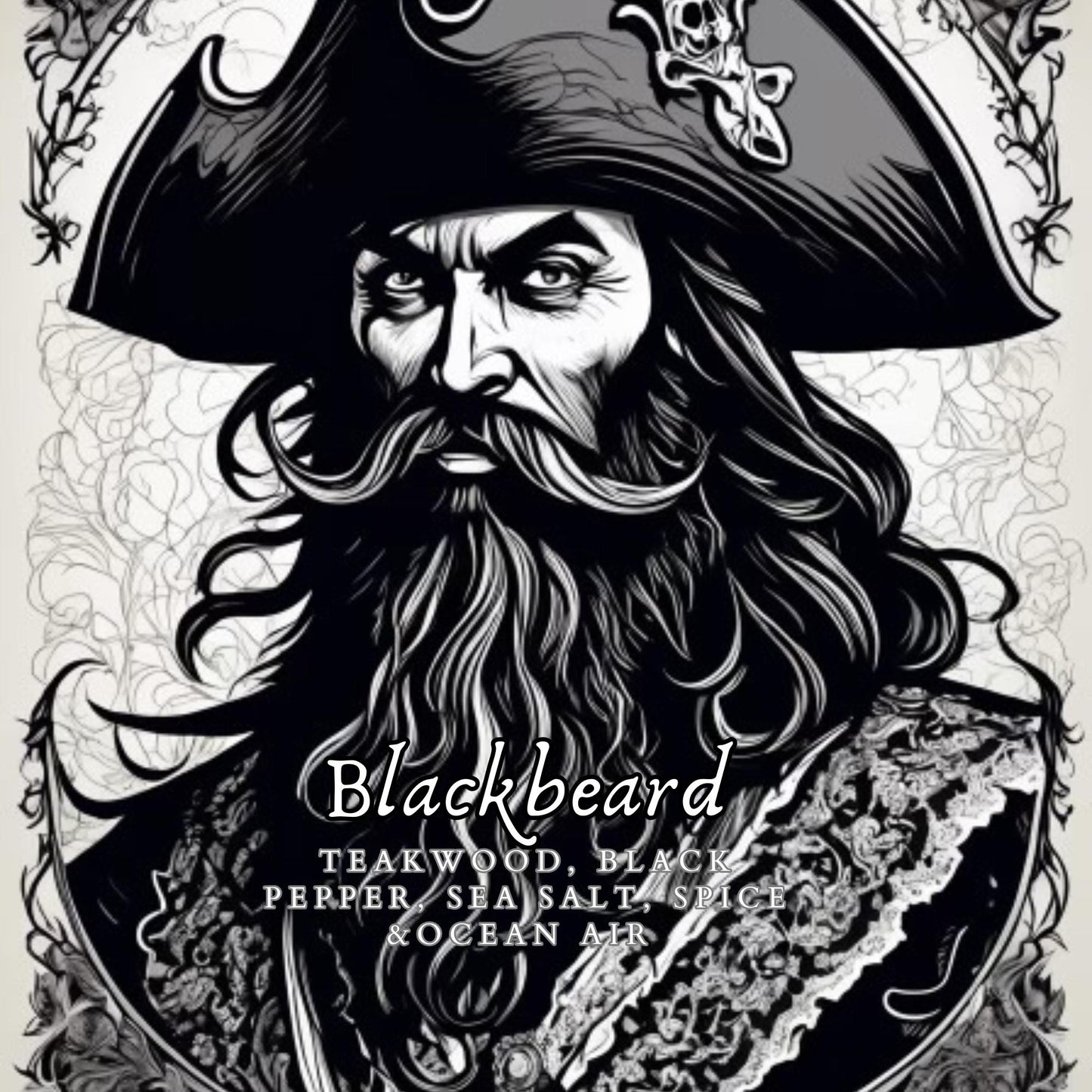 a black and white drawing of a pirate