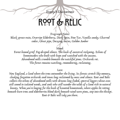Root & Relic Perfume Oil, Gothic Hauntlands Collection, New England Gothic