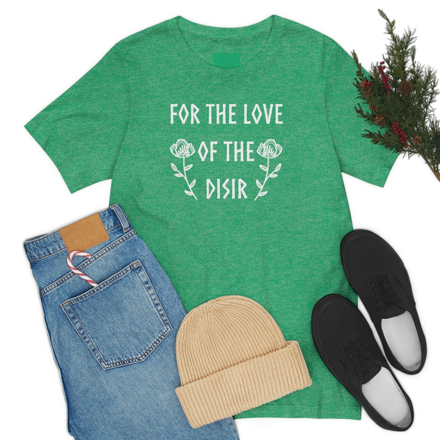 For the Love of the Disir Unisex Jersey Tee, Flower Disir shirt sleeved shirt, Norse Pagan T-Shirt, Ancestors shirt