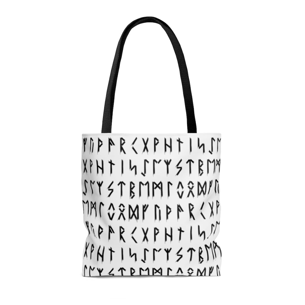 Black and White Rune Tote, Runic Pattern Bag in Black and White, Sturdy, High Quality Tote