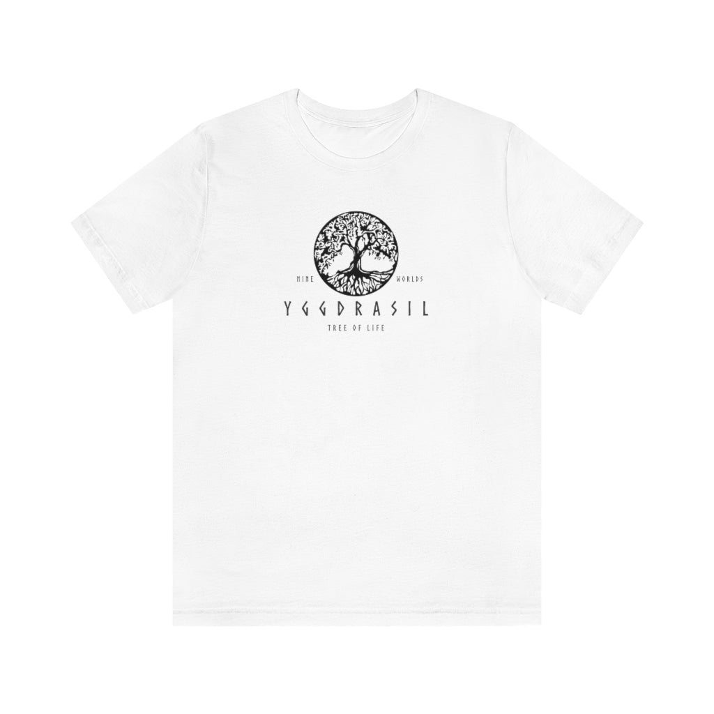 Yggdrasil Nine Worlds Unisex Short Sleeve Tee, Tree of Life T-shirt, Norse Pagan Tree of Nine Worlds, Nordic Mythology, Sacred Nature