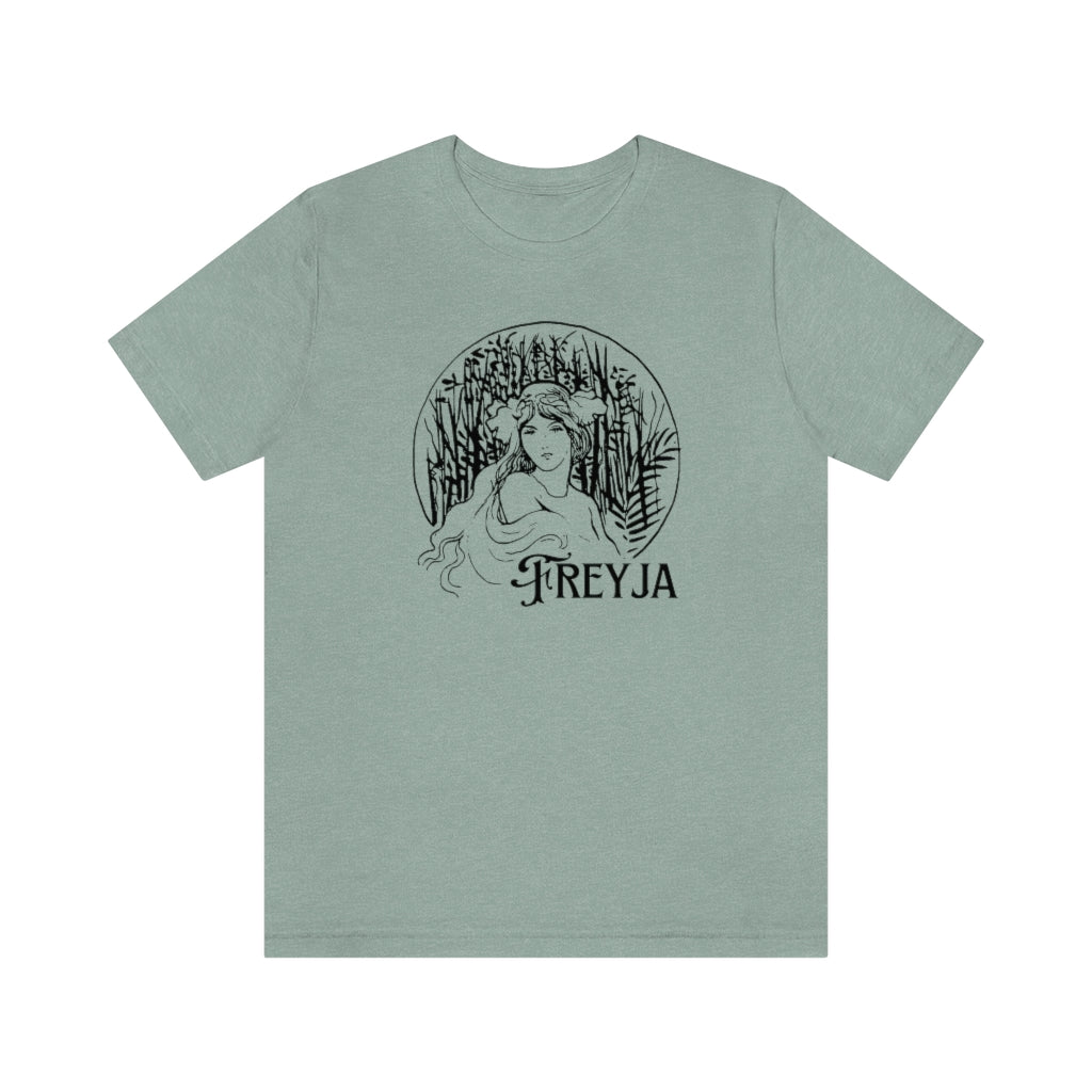 Freyja Unisex Jersey Tee, Freya T-Shirt, Shield Maiden, Norse Pagan Goddess, Frigg, Freja