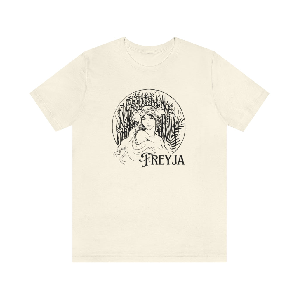 Freyja Unisex Jersey Tee, Freya T-Shirt, Shield Maiden, Norse Pagan Goddess, Frigg, Freja