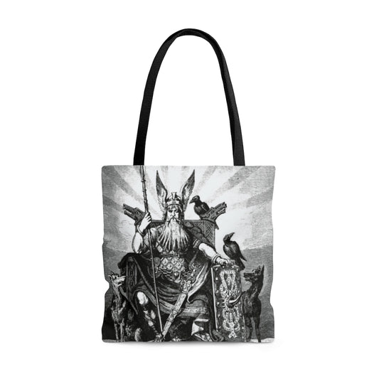 Odin Tote, Allfather Bag, Norse God Satchel, Huginn, Muninn, Geri, Freki, Odin on his throne