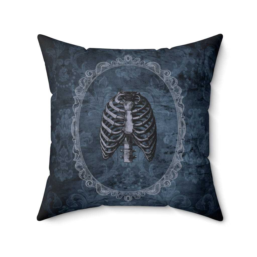 Victorian Skull/Skeleton Throw Pillow, Gothic Home, Victorian Grunge