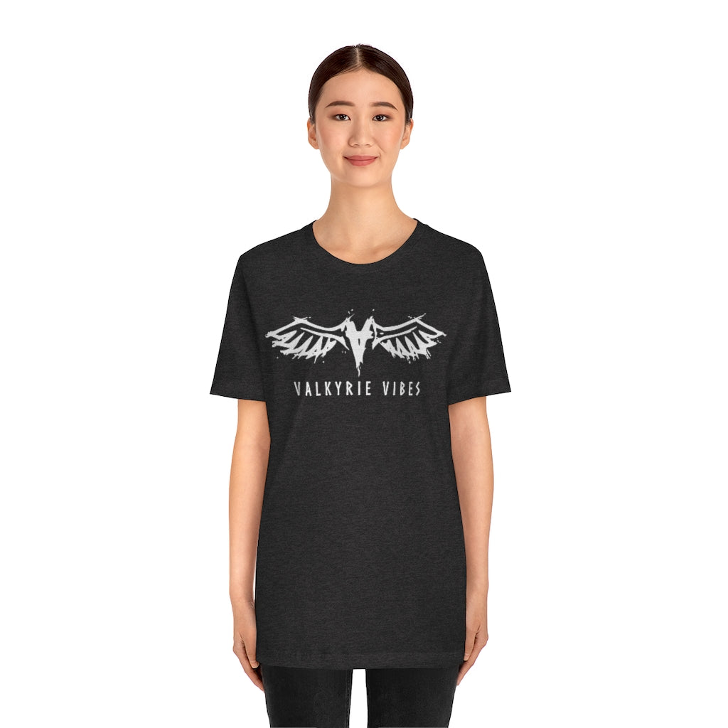 Valkyrie Vibes Tee, Valkyrie T-shirt, Norse Pagan Short Sleeve Shirt, Nordic Mythology Jersey Tshirt, V Wings