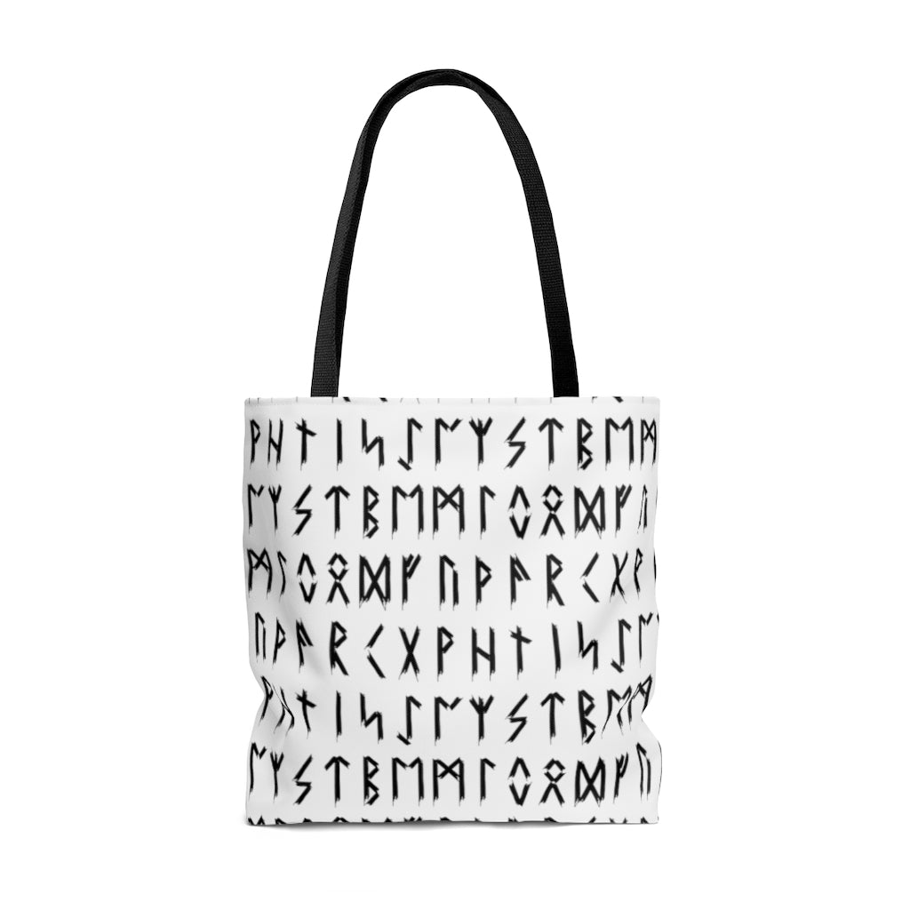 Black and White Rune Tote, Runic Pattern Bag in Black and White, Sturdy, High Quality Tote