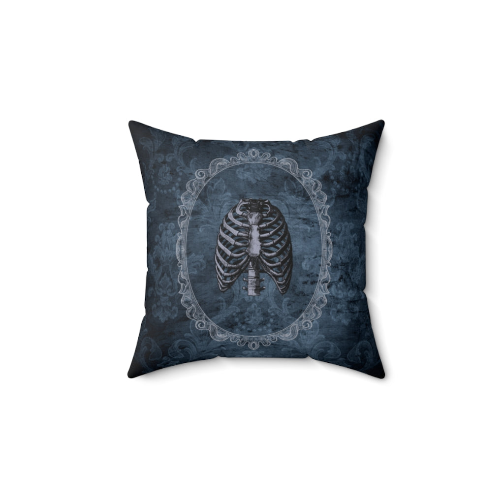 Victorian Skull/Skeleton Throw Pillow, Gothic Home, Victorian Grunge