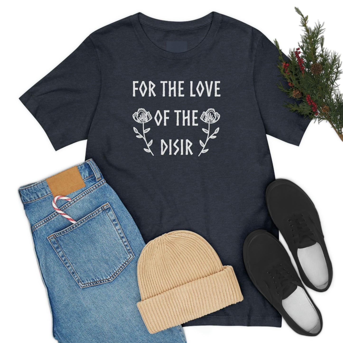 For the Love of the Disir Unisex Jersey Tee, Flower Disir shirt sleeved shirt, Norse Pagan T-Shirt, Ancestors shirt