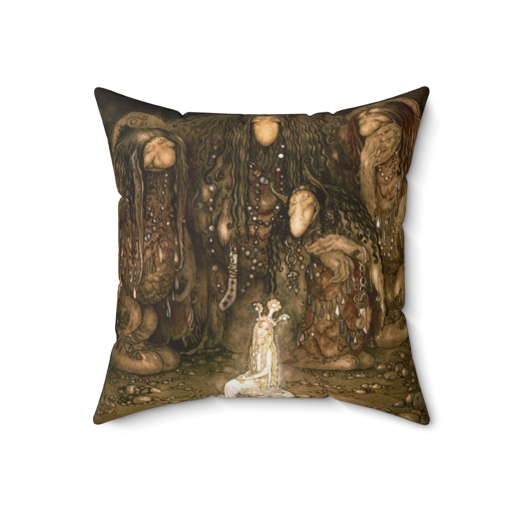 Among the Elves and Trolls Pillow, John Bauer illustration Throw Pillow, Scandinavian Folklore, Fairytales, Troll lore