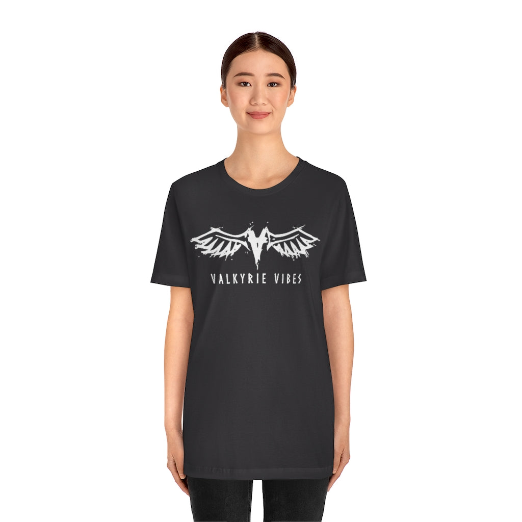 Valkyrie Vibes Tee, Valkyrie T-shirt, Norse Pagan Short Sleeve Shirt, Nordic Mythology Jersey Tshirt, V Wings