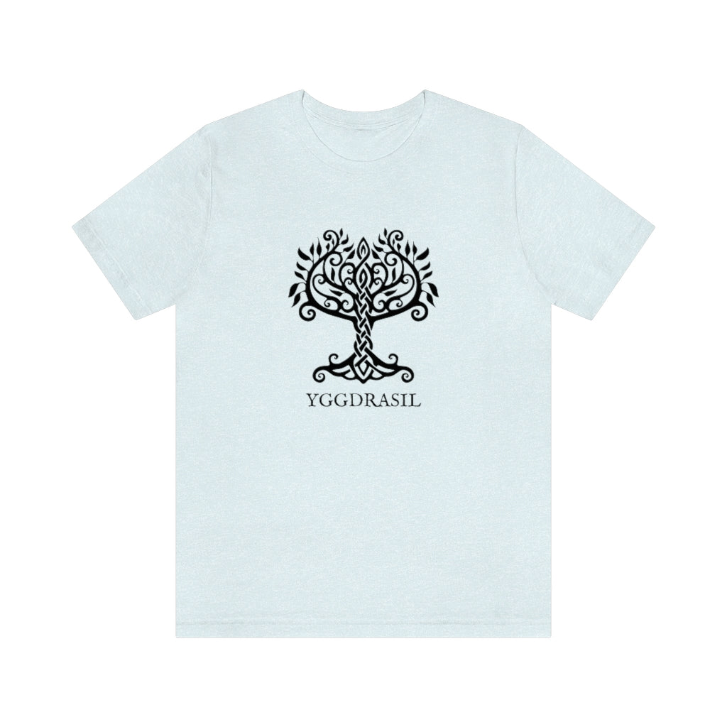 Yggdrasil Unisex Jersey Short Sleeve Tee, Tree of Life T-shirt, Norse Pagan Tree of Nine Worlds, Nordic Mythology