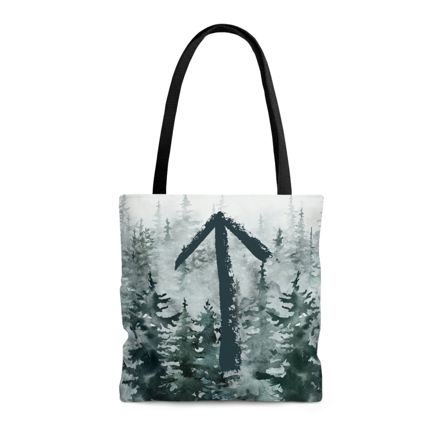 Tiwaz Watercolor Woods Tote, Tyr Forest Bag, Pagan Tote