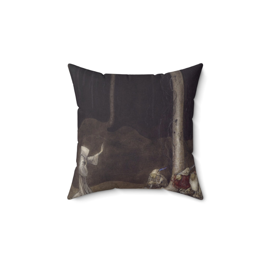 Among the Elves and Trolls Throw Pillow, J Bauer illustration