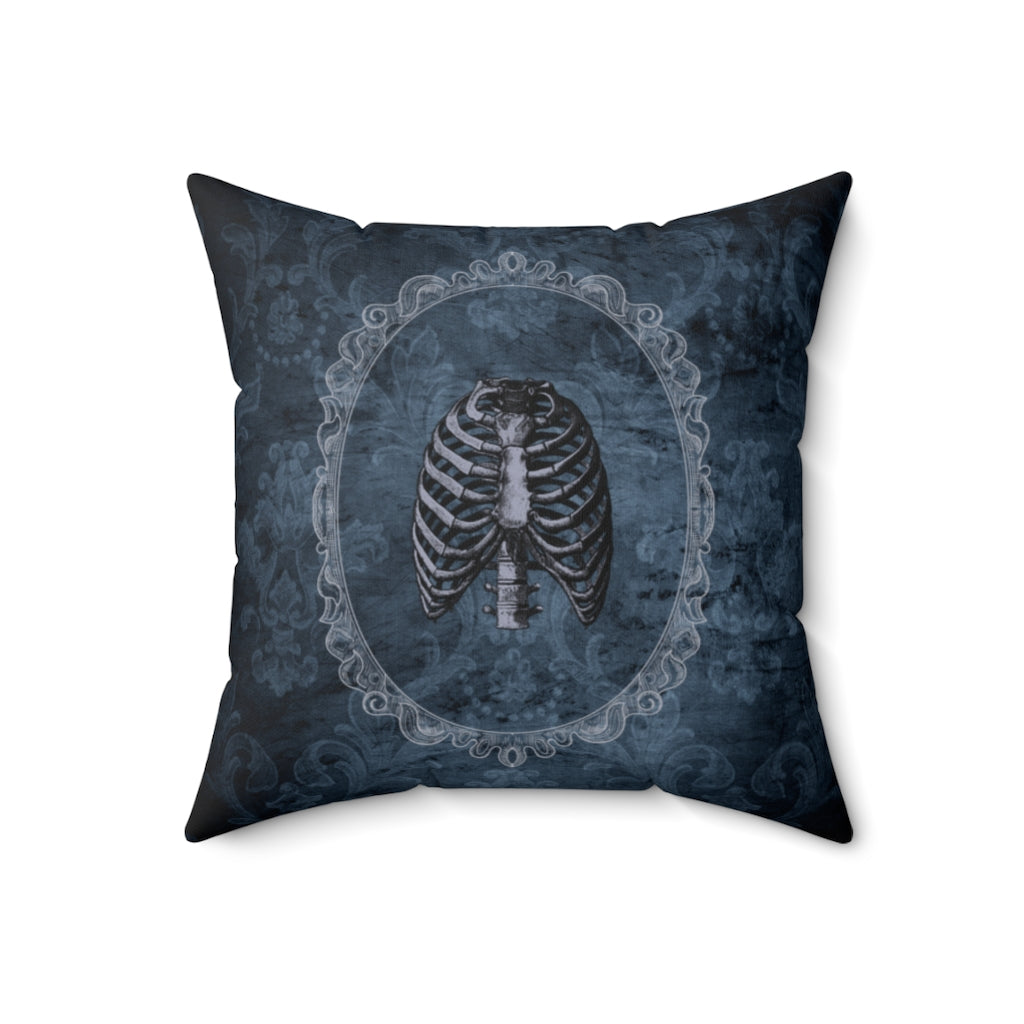 Victorian Skull/Skeleton Throw Pillow, Gothic Home, Victorian Grunge