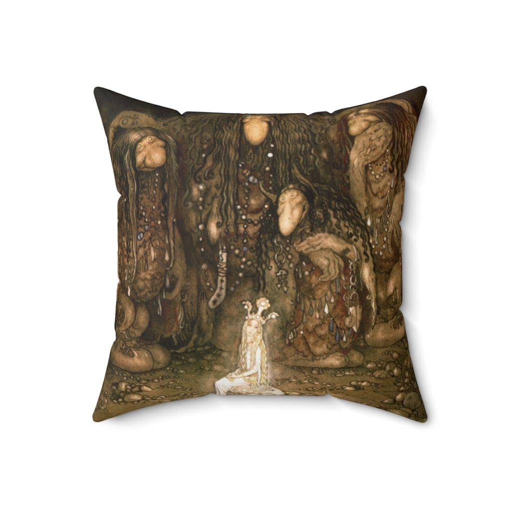 Among the Elves and Trolls Pillow, John Bauer illustration Throw Pillow, Scandinavian Folklore, Fairytales, Troll lore