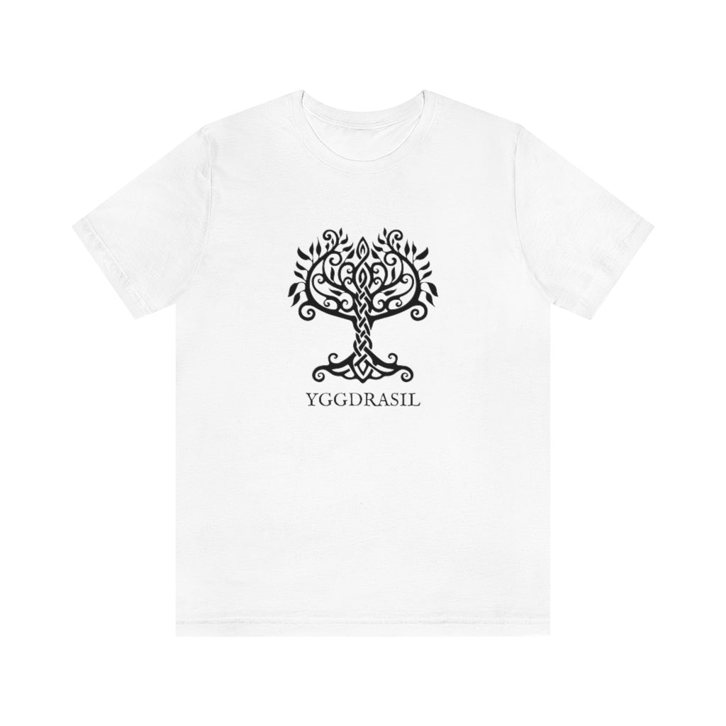 Yggdrasil Unisex Jersey Short Sleeve Tee, Tree of Life T-shirt, Norse Pagan Tree of Nine Worlds, Nordic Mythology