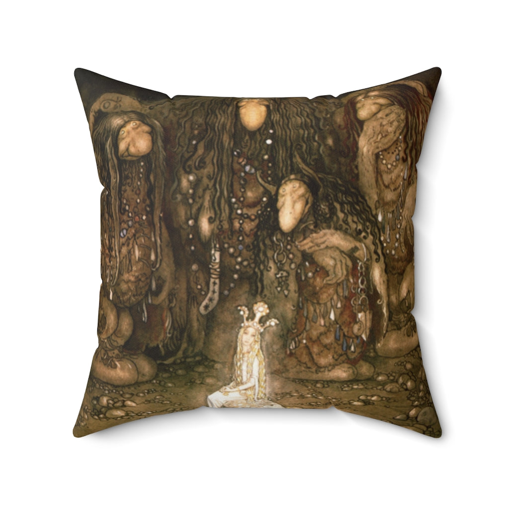 Among the Elves and Trolls Pillow, John Bauer illustration Throw Pillow, Scandinavian Folklore, Fairytales, Troll lore