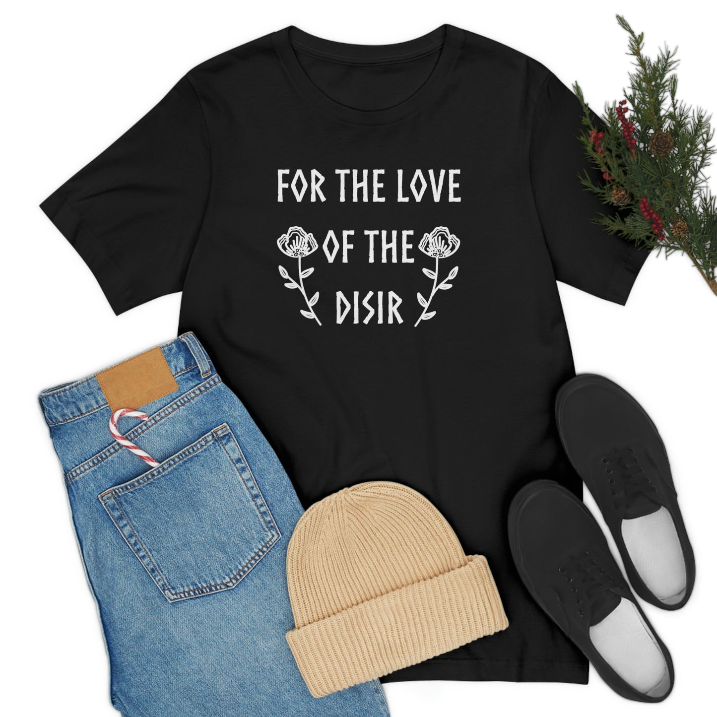 For the Love of the Disir Unisex Jersey Tee, Flower Disir shirt sleeved shirt, Norse Pagan T-Shirt, Ancestors shirt