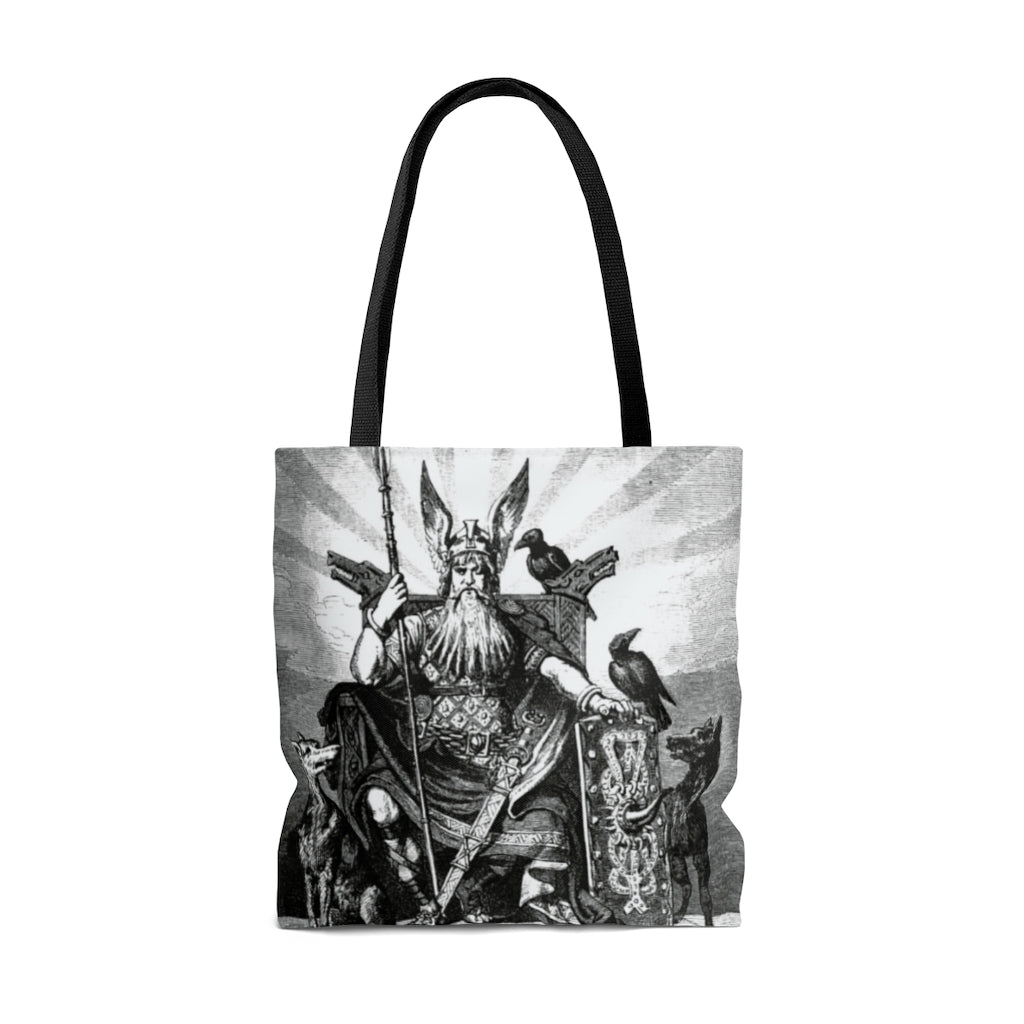 Odin Tote, Allfather Bag, Norse God Satchel, Huginn, Muninn, Geri, Freki, Odin on his throne