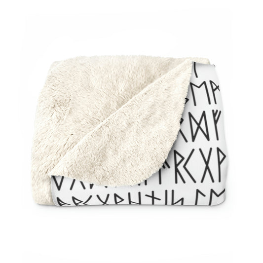 Straight Runes Blanket, Elder Futhark Throw Blanket