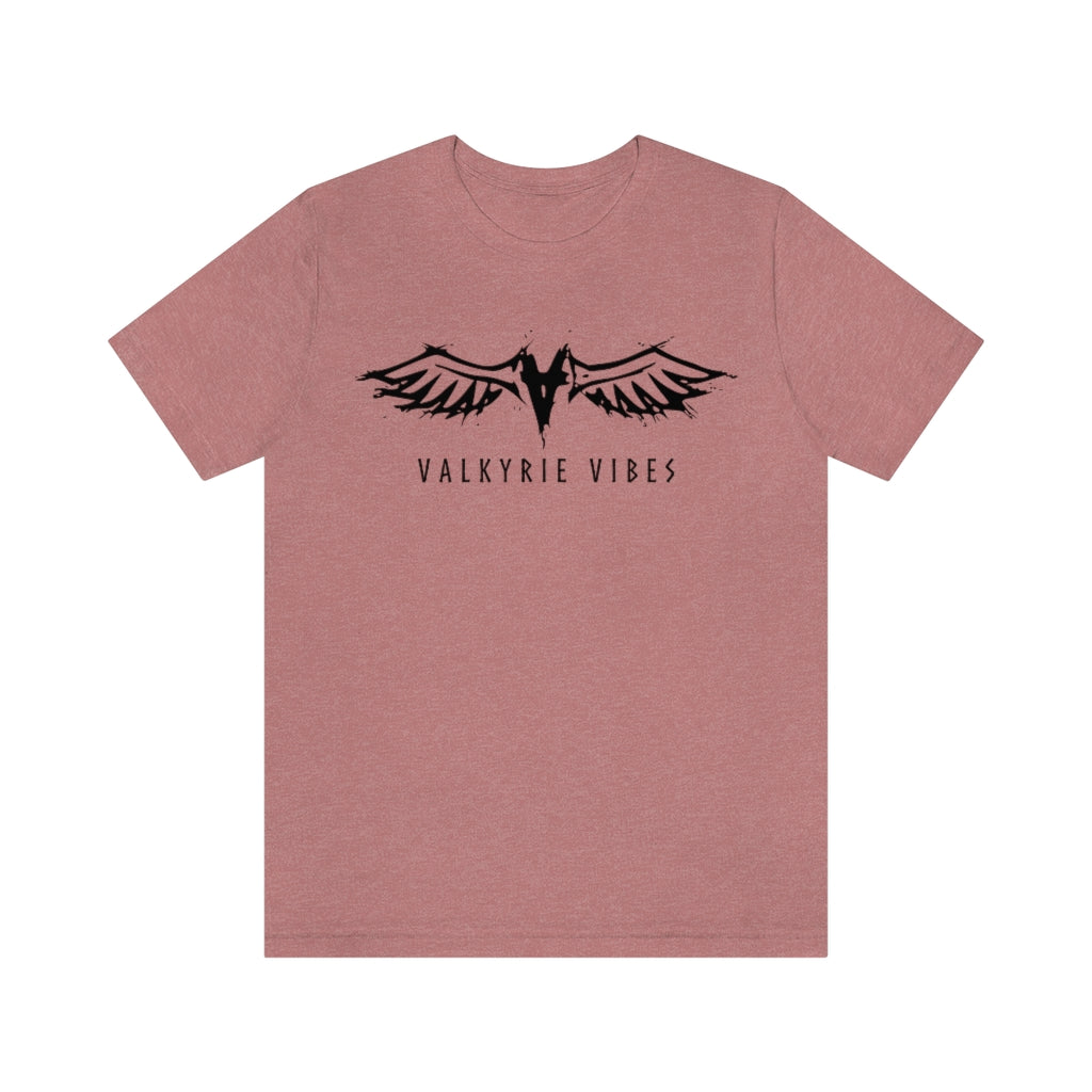 Valkyrie Vibes Tee, Valkyrie T-shirt, Norse Pagan Short Sleeve Shirt, Nordic Mythology Jersey Tshirt, V Wings