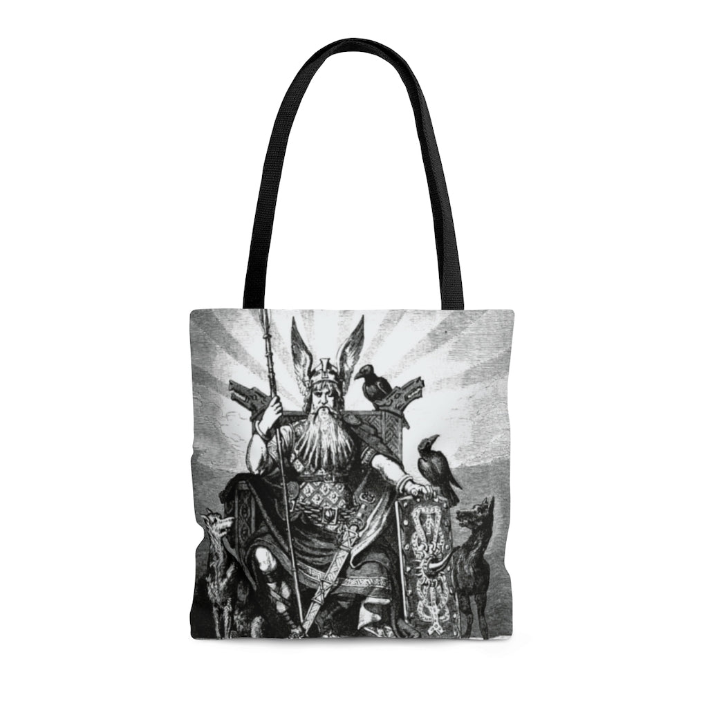 Odin Tote, Allfather Bag, Norse God Satchel, Huginn, Muninn, Geri, Freki, Odin on his throne