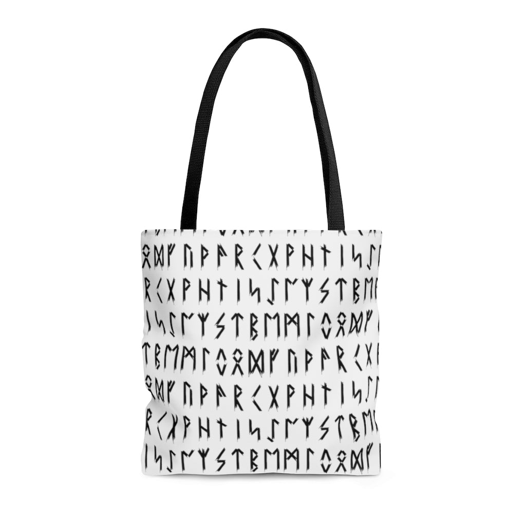 Black and White Rune Tote, Runic Pattern Bag in Black and White, Sturdy, High Quality Tote