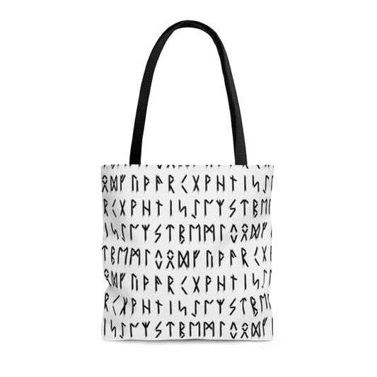 Black and White Rune Tote, Runic Pattern Bag in Black and White, Sturdy, High Quality Tote