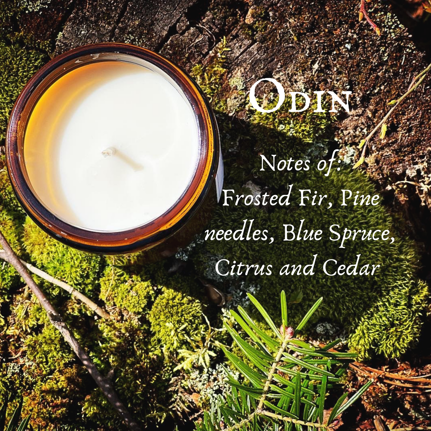 Odin Candle, Freyja's Daughters Norse Pagan Artisan Candles, Evergreen Forest Scent