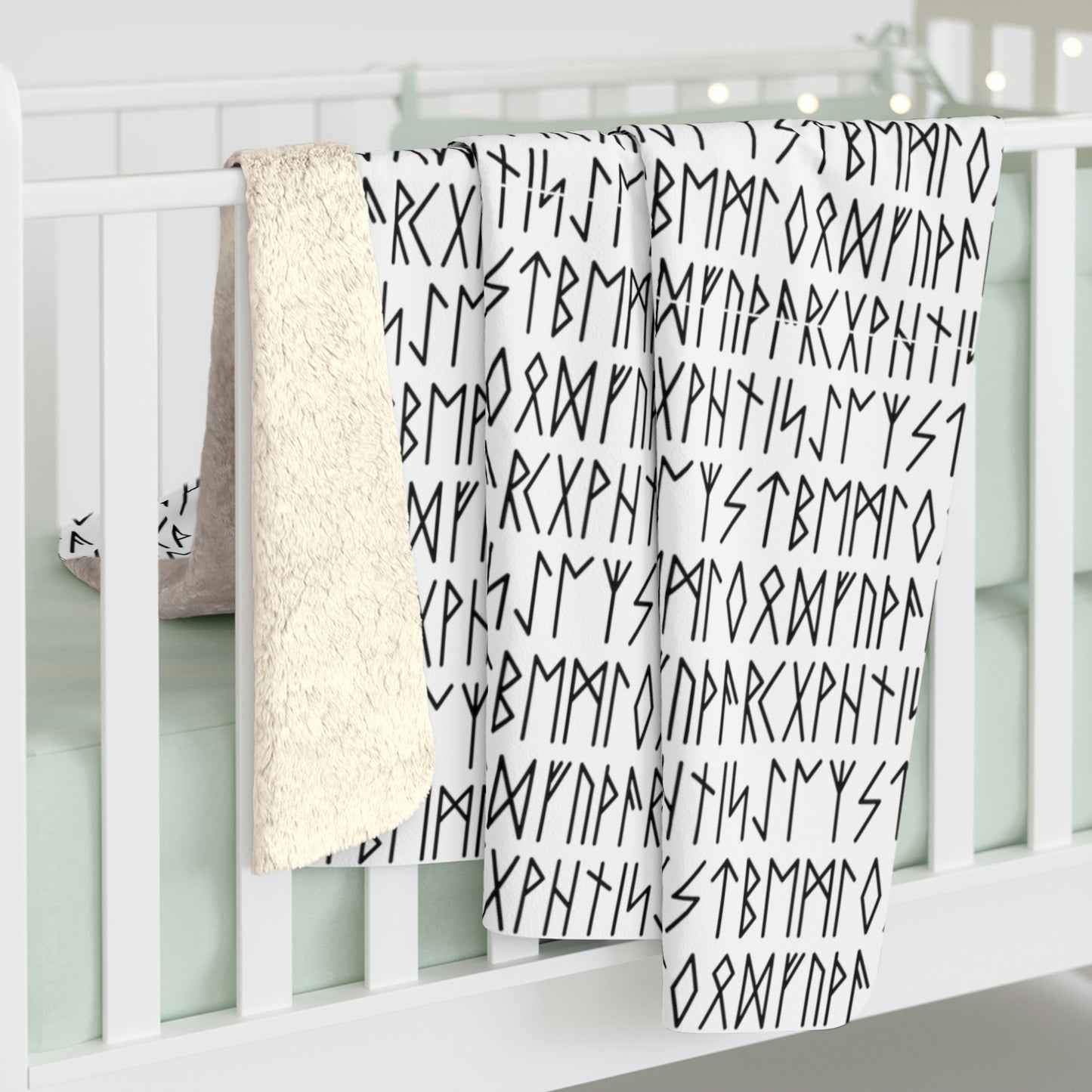 Straight Runes Blanket, Elder Futhark Throw Blanket